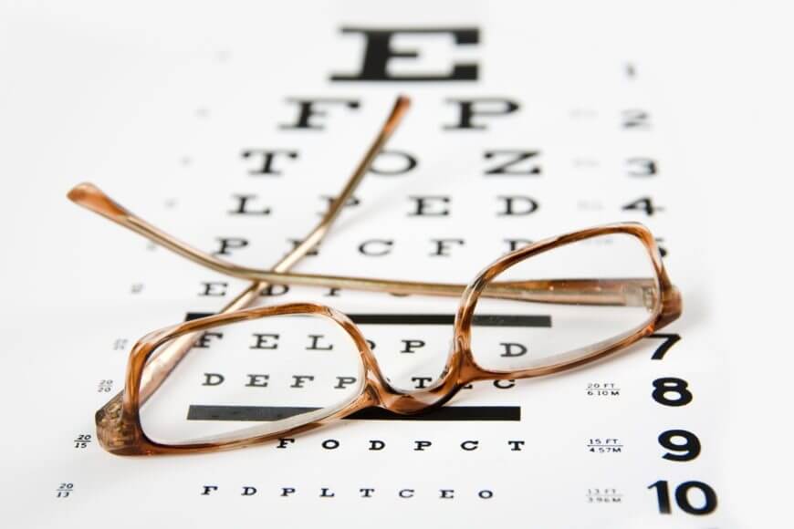 keeping in focus eye glasses and eye chart