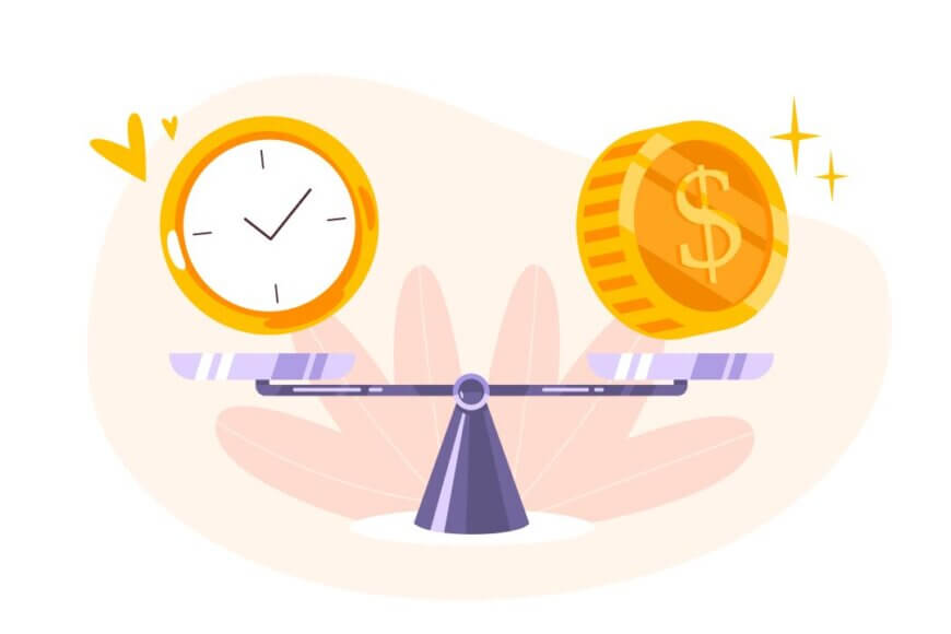 An illustration of time and money being balanced for truly cost effective medical device development strategies